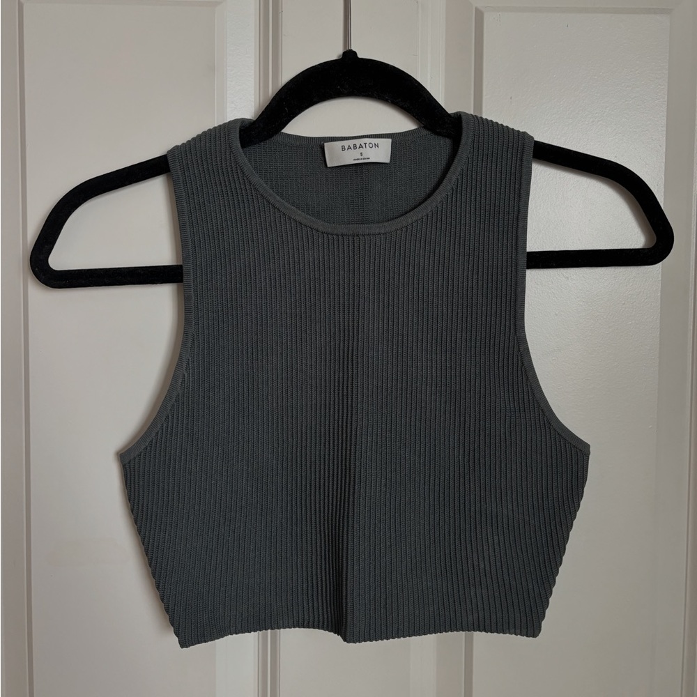 Aritzia Babaton Sculpt Knit Racer Crop Tank